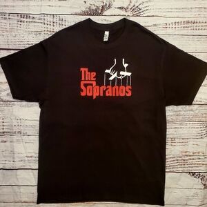 The Sopranos Godfatjer Black T-Shirt. Size XL.Optional Sizes